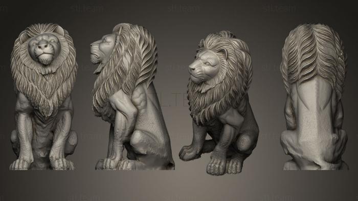 Статуэтки львы тигры сфинксы Wooden Lion